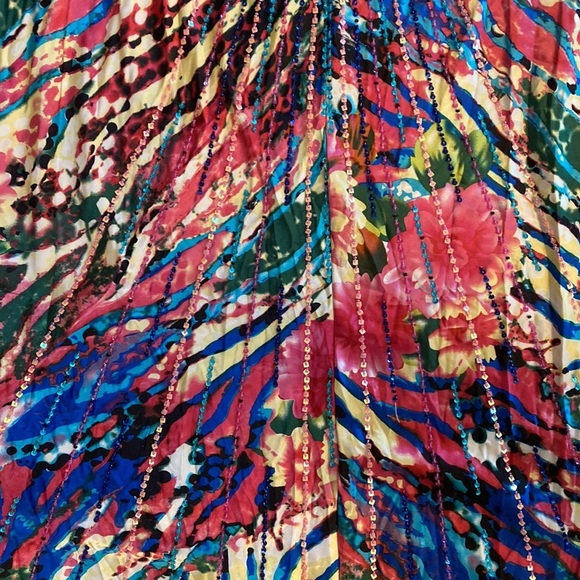 Cache Y2K Backless Abstract Beaded Formal Dress Size 4 - Picture 7 of 11